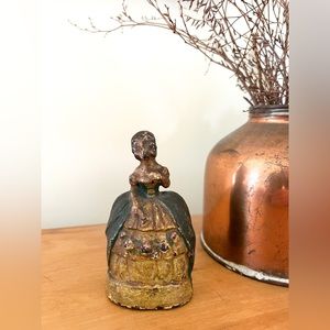 Antique Cast Iron Lady in Ball Gown Door Stop